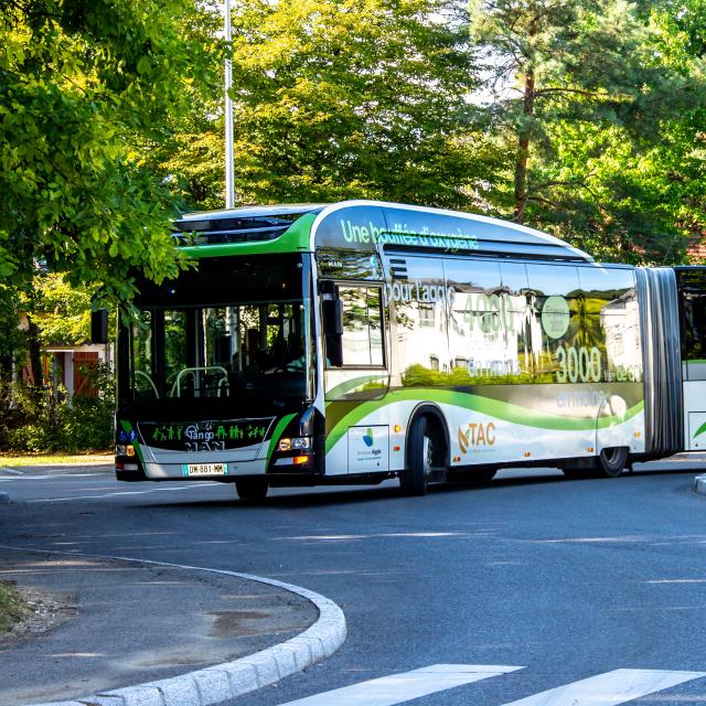 Transport mit dem Bus in den Monts du Genevois