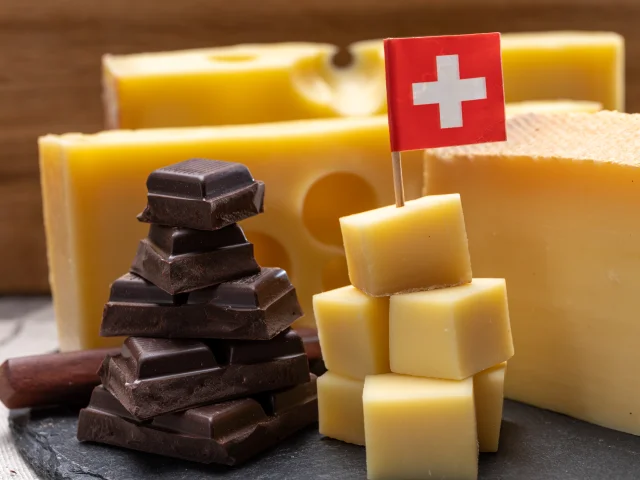 Tasty,Swiss,Food,,Block,Of,Medium-hard,Yellow,Cheese,Emmental,Or